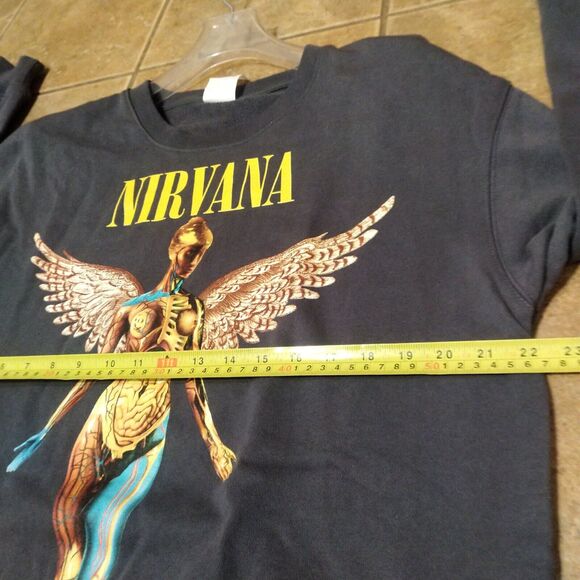 Rare Nirvana In Utero Angel Gray Black Crewneck Sweatshirt Size XL 1993 - Picture 7 of 8